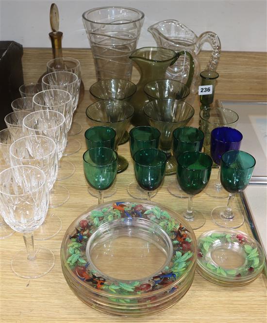 A part suite of drinking glasses and jugs